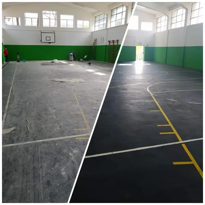 Curățare pardoseală sală de sport
